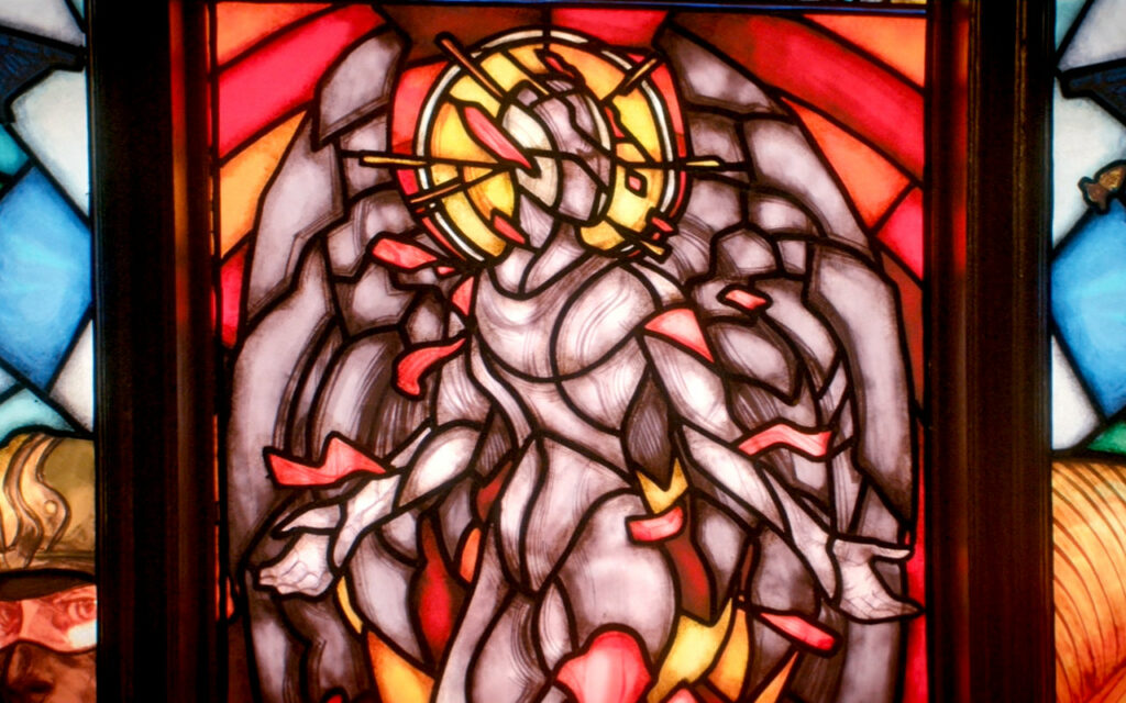 Kirchenfenster des Roten Engels in "New Eden" (Szenenbild CBS)