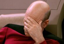 Mein missglücktes Treffen mit Patrick Stewart Picard (Patrick Stewart) auf der Brücke der Enterprise - Facepalm