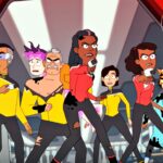 Rutherford, Boiler, Shaxs, Freeman, Barnes, Mariner, T’ana (Star Trek: Lower Decks, Bild: ViacomCBS/Entertainment Weekly)