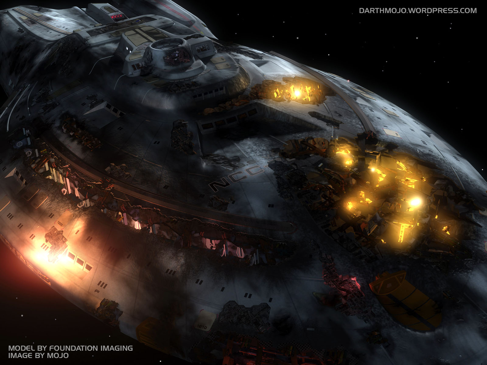 U.S.S. Voyager in "Year of Hell, Part II" (Bild: Nutzung mit freundlicher Erlaubnis von Adam "Mojo" Lebowitz)