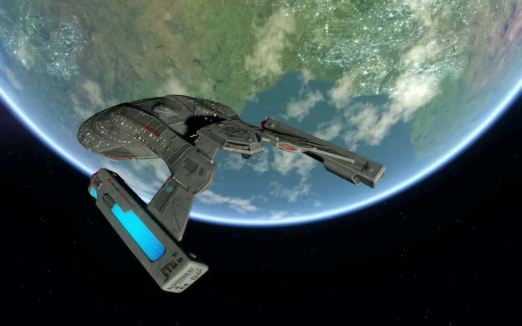 Die U.S.S. Leverrier im Orbit von Carina VII in "Morgan's Hope"