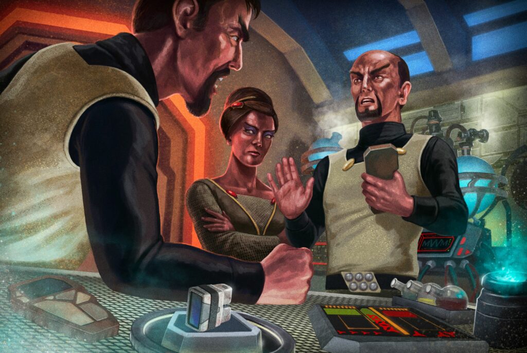 Kang, Mara und ein glückloser klingonischer Wissenschaftler in "Star Trek Adventures"