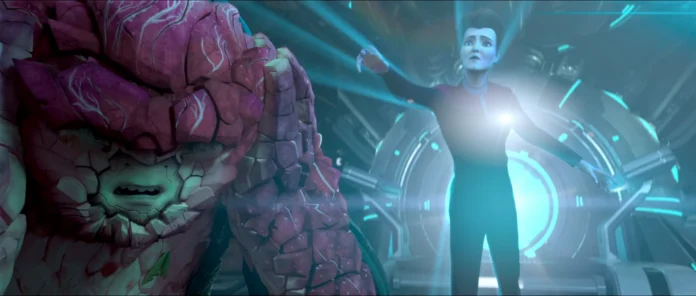 Rok-Tahk und Hologram-Janeway in "Time Amok"