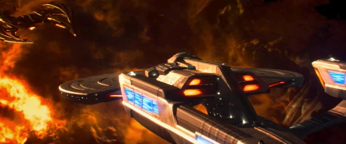 Titan und Shrike in "Disengage" (Szenenphoto: Paramount)