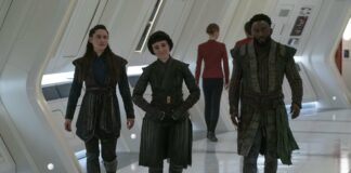 Preview: “Among the Lotus Eaters” (“Star Trek: Strange New Worlds”, 2×04) Christina Chong als La'an, Melissa Navia als Ortegas und Babs Olusanmokun als Dr. M'Benga (Paramount+)