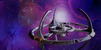 Die Delta Flyers schauen “Deep Space Nine”: Folgen 2 und 3 Raumstation Deep Space Nine vor spektakulärem Weltraumhintergrund