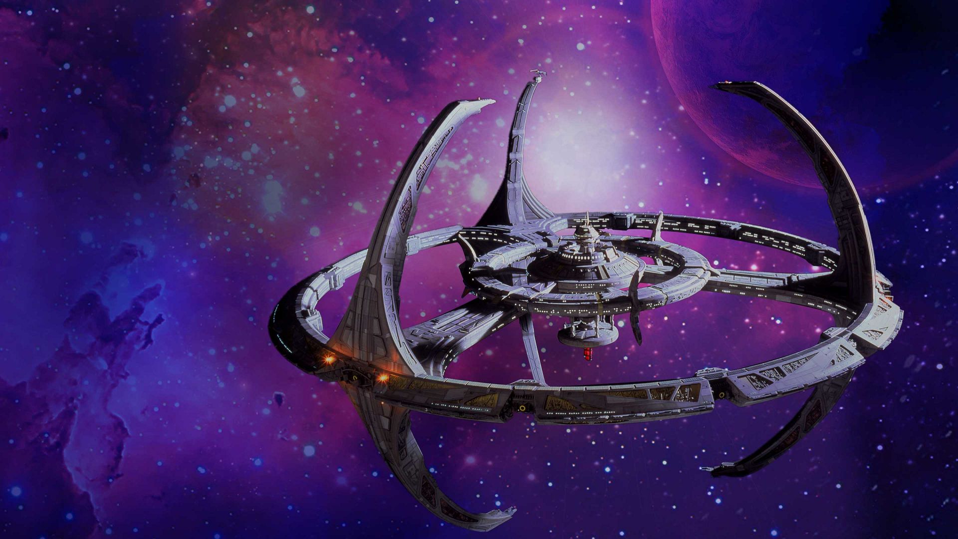 Raumstation Deep Space Nine vor spektakulärem Weltraumhintergrund