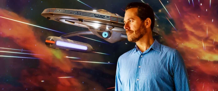 andrew-grant-interview-01 Andrew Grant in front of the U.S.S. Resolute from "Star Trek: Resurgence" (Photo: Andrew Grant, Screenshot & Collage: TrekZone Network)
