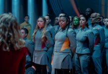 Spoiler-Review: “Starfleet Academy 1×06 – Komm fort” Ake, Lythe und SAM in "Come, Let’s Away" (Photo: John Medland/Paramount+)