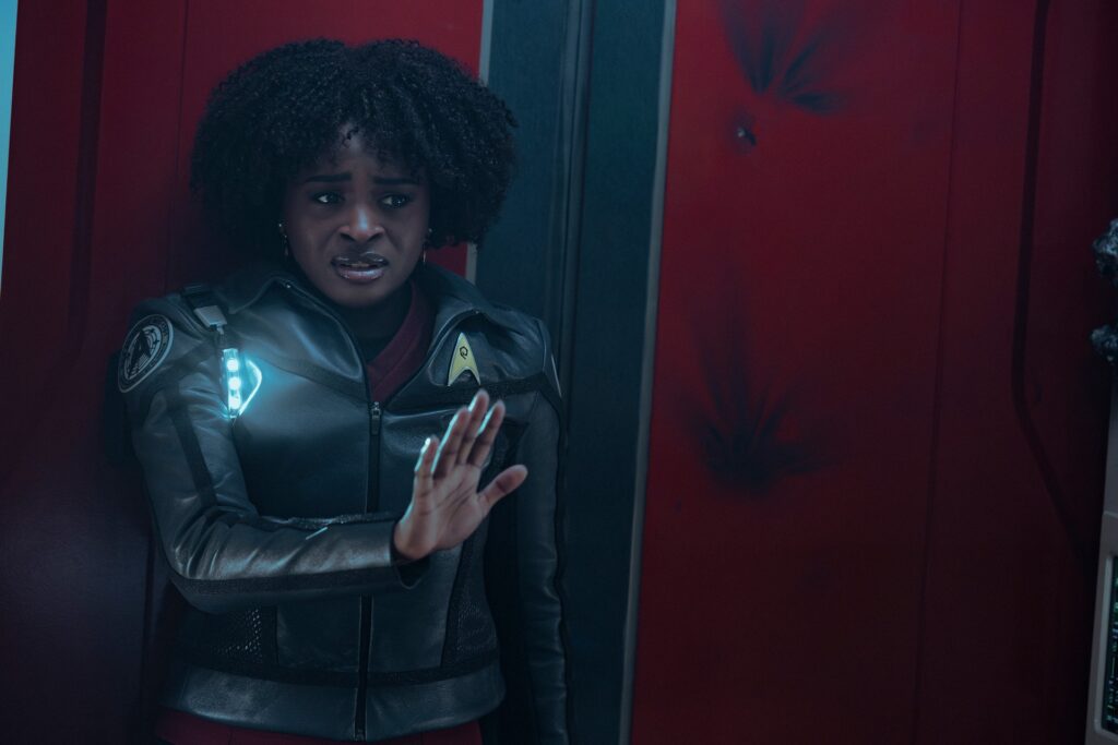 Rezension: Star Trek: Strange New Worlds 4×02 – "Der Griffin-Vorfall" 9 Uhura in "The Griffin Incident" (Photo: Jan Thijs/Paramount+)