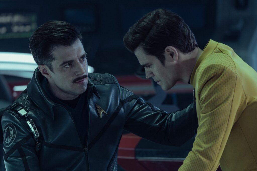 Rezension: Star Trek: Strange New Worlds 4×02 – "Der Griffin-Vorfall" 6 Samuel und James Kirk in "The Griffin Incident" (Photo: Jan Thijs/Paramount+)