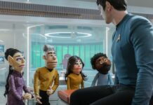 Kurzrezension: “Star Trek: Strange New Worlds” – 4×05 “Level-Five Transporter Accident” T'Pring, Pke, Chion-Riley, M'Benga und Spock in "Level-Five Transporter Accident" (Photo: Jan Thijs/Paramount+)