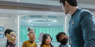Kurzrezension: “Star Trek: Strange New Worlds” – 4×05 “Level-Five Transporter Accident” T'Pring, Pke, Chion-Riley, M'Benga und Spock in "Level-Five Transporter Accident" (Photo: Jan Thijs/Paramount+)