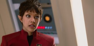 Rezension: “Strange New Worlds 4×06 – Schichtende” A'Sha in "Off-Hour" (Photo: Jan Thijs/Paramount+)