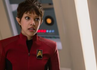 Rezension: “Strange New Worlds 4×06 – Schichtende” A'Sha in "Off-Hour" (Photo: Jan Thijs/Paramount+)