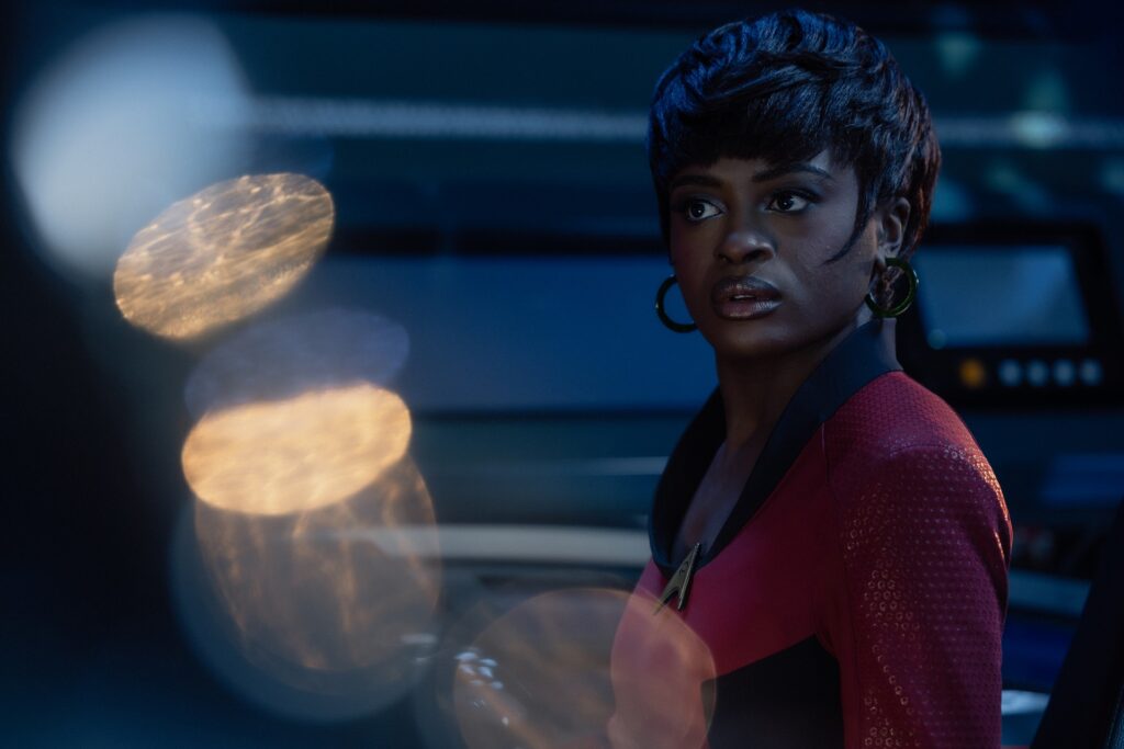 Kurzrezension: "Star Trek: Strange New Worlds" – 4x10 "Tomorrow’s Enterprise" 1 Uhura in "Tomorrow's Enterprise" (Photo: John Medland/Paramount+)