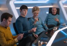 Rezension: “Strange New Worlds 4×10 – Die Enterprise von Morgen” Kirk, Spock, Chapel und Boyce in "Tomorrow's ENterprise" (Photo: Jan Thijs/Paramount+)
